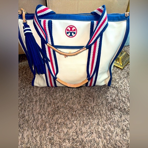 Tory Burch Canvas Tote Cream - Picture 1 of 15
